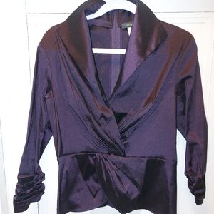 Elegant Purple Satin Blouse